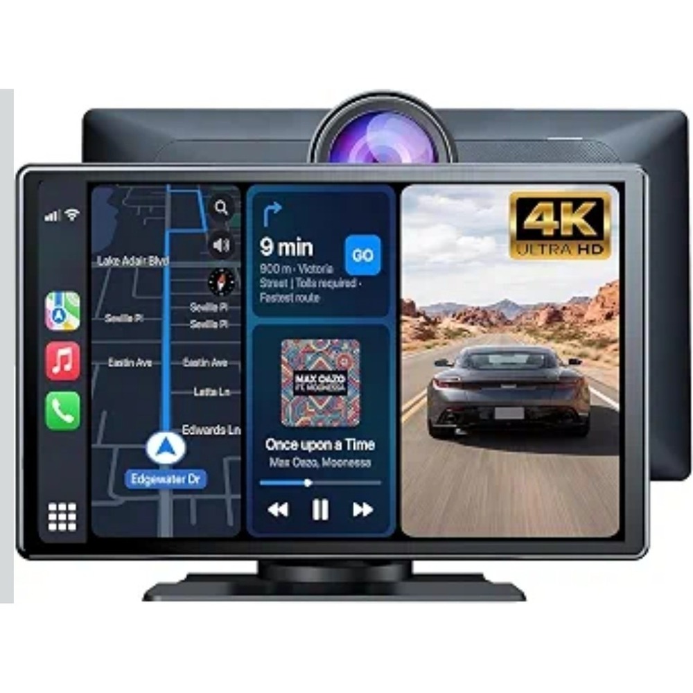 4K Dash Cam & 1080P Rear View Camera, App Control with 64GB SD‎